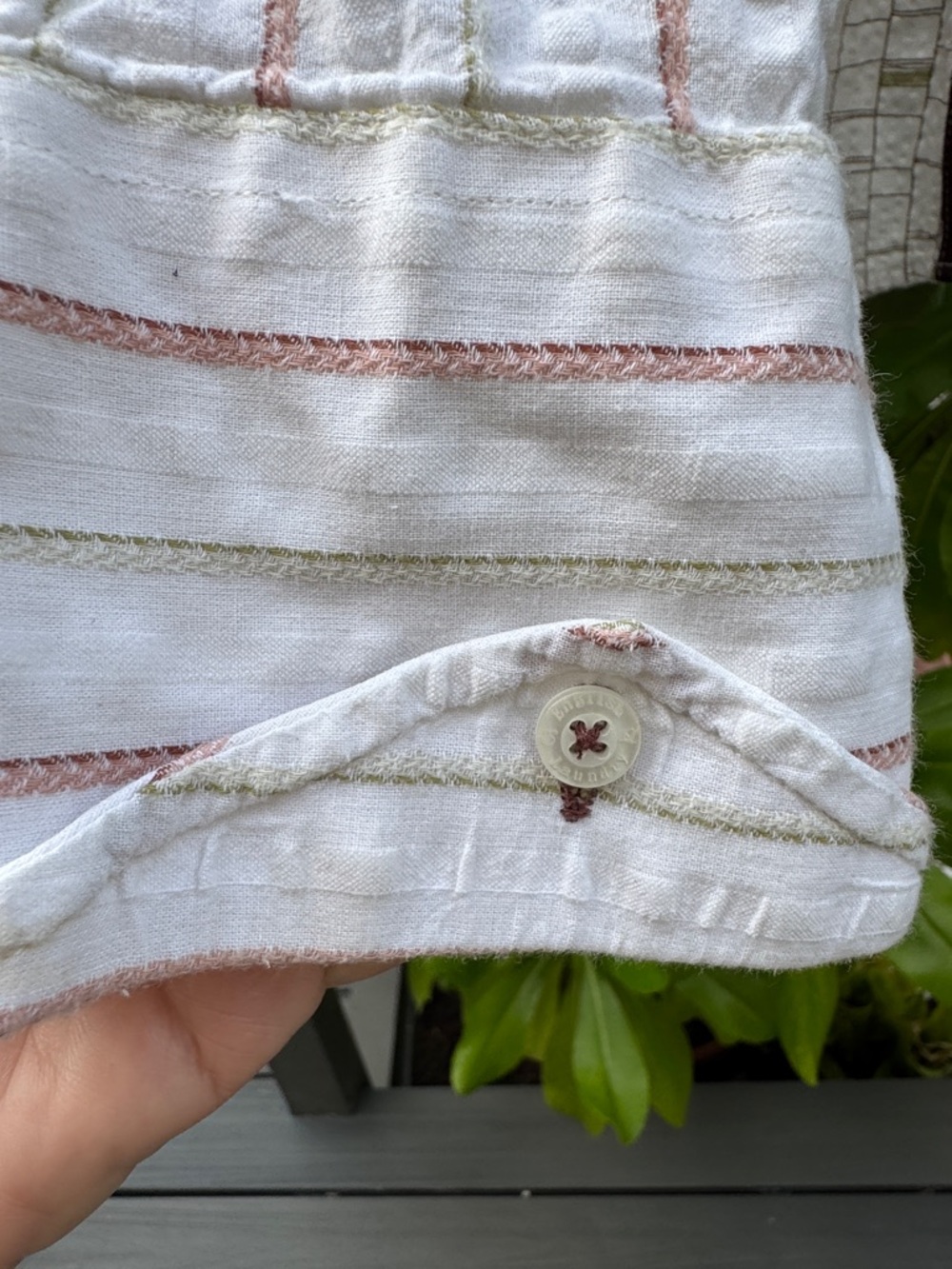 English Laundry Ivory Shirt Jacket with Tan Embroidered Panels - Picture 2 of 7